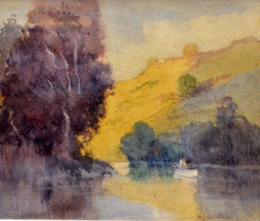 Matthew McNally comparable auction result: matthew mcnally tranquility 1917 watercolour 24 x 28cm