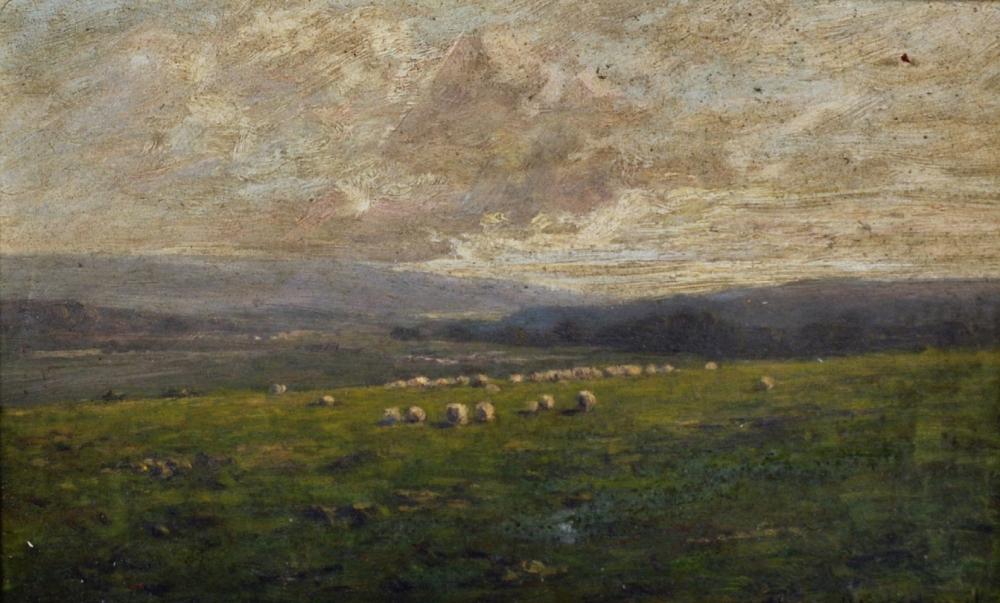 Harold Goldthwait comparable auction result: harold goldthwait 1869 1932 british a landscape with sheep oil on panel signed 8 x 12