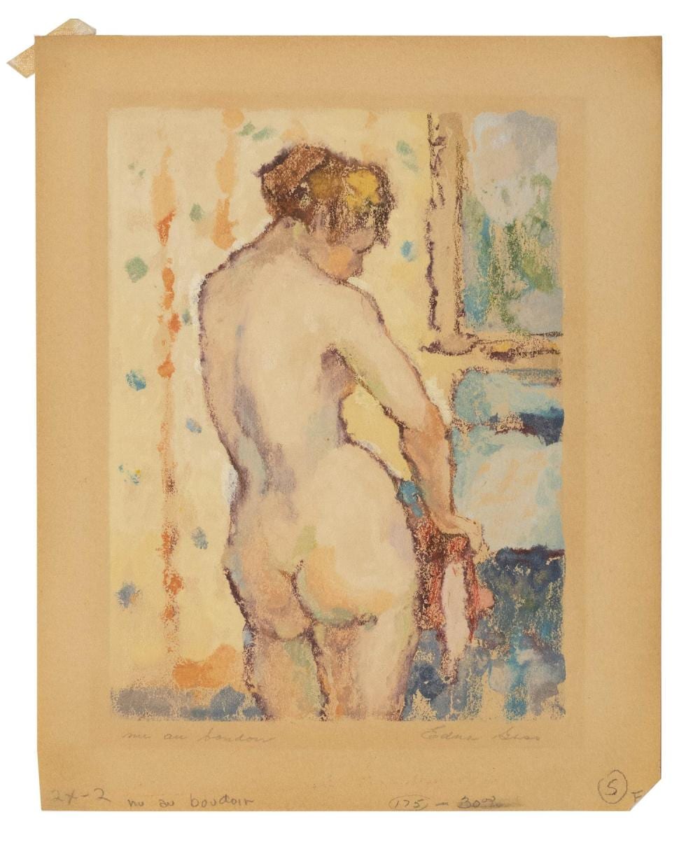 Edna Gass comparable auction result: edna gass early 20th century nu au boudoir aquatint on paper 10 x 8 unframed
