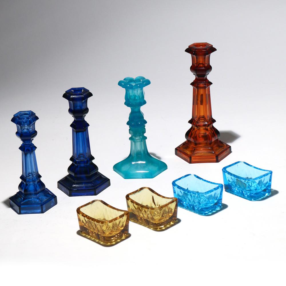 (8pc) ANTIQUE AMERICAN COLORED GLASS sold by Butterscotch Auction Gallery LLC, lot 451 — auction record photograph