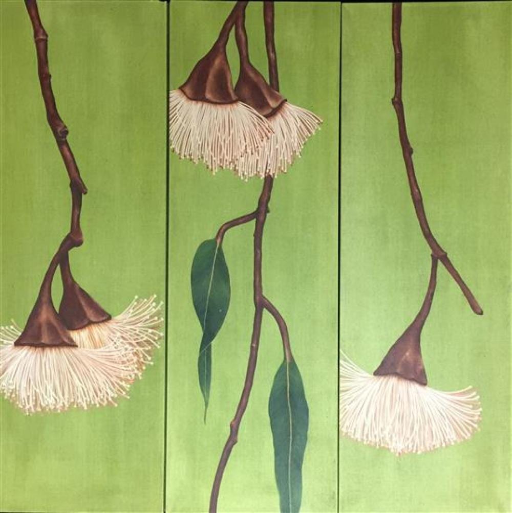 Susan Anderson comparable auction result: susan anderson 1962 gum blossom triptych 2003 acrylic on linen