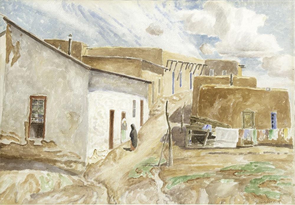 Carl Redin comparable auction result: carl redin santa fe street scene