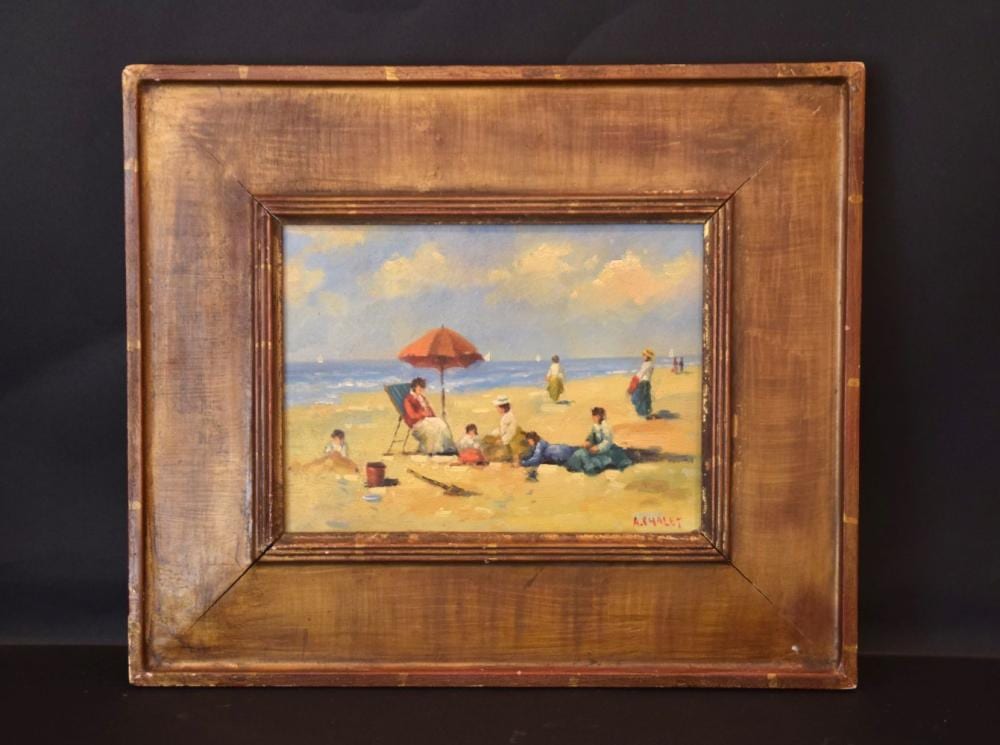 Andre Chalet comparable auction result: andre chalet french born 1948 beach scene oil on board 9 x 12 inches