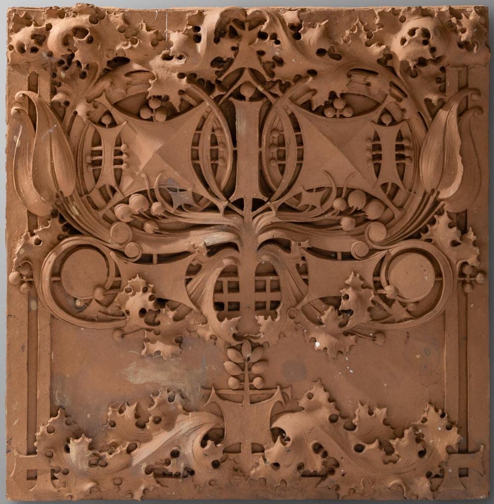 George Grant Elmslie comparable auction result: george grant elmslie british american 1869 1952 architectural wall relief tile exchange state bank grand meadow minnesota 1910
