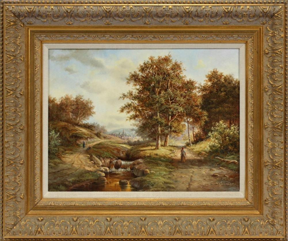 Eleonore Guinther comparable auction result: eleonore guinther oil on canvas river scene