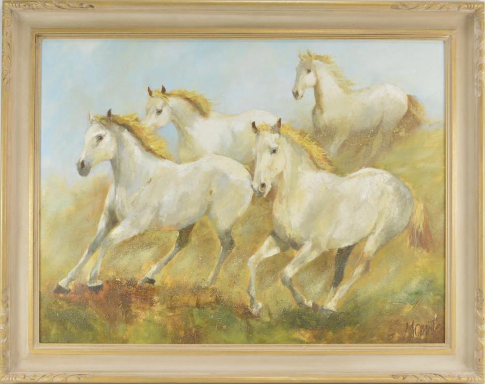 Gladys Morante comparable auction result: gladys morante oil painting running horses