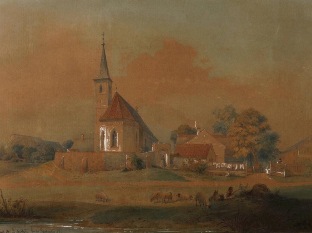 carl august lebsch e dorfansicht mit kirche · Auktionshaus Mehlis GmbH · 2019-11-23 Carl August Lebschée comparable auction result: carl august lebsch e dorfansicht mit kirche