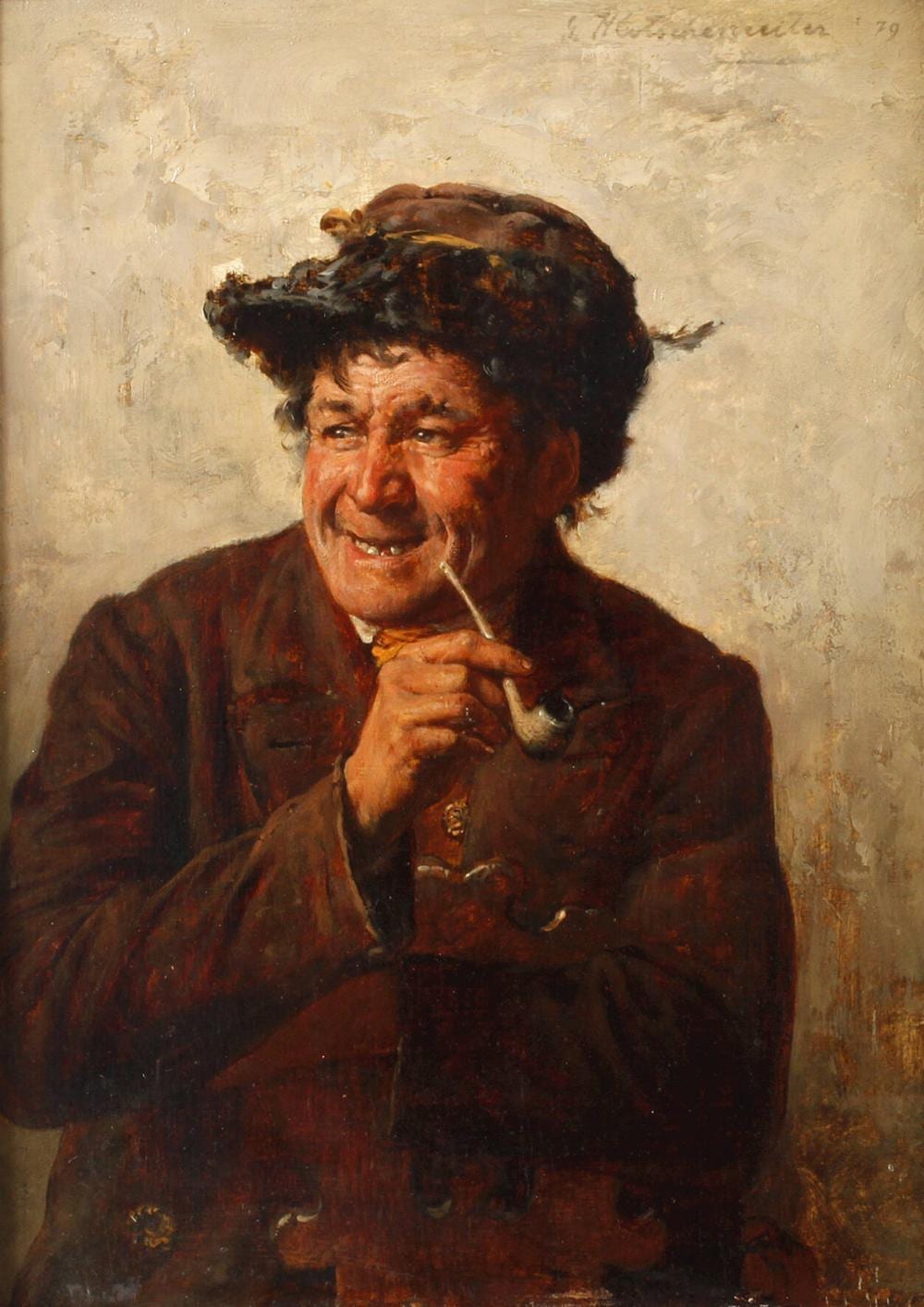 Hugo Kotschenreiter comparable auction result: hugo kotschenreiter alter pfeifenraucher