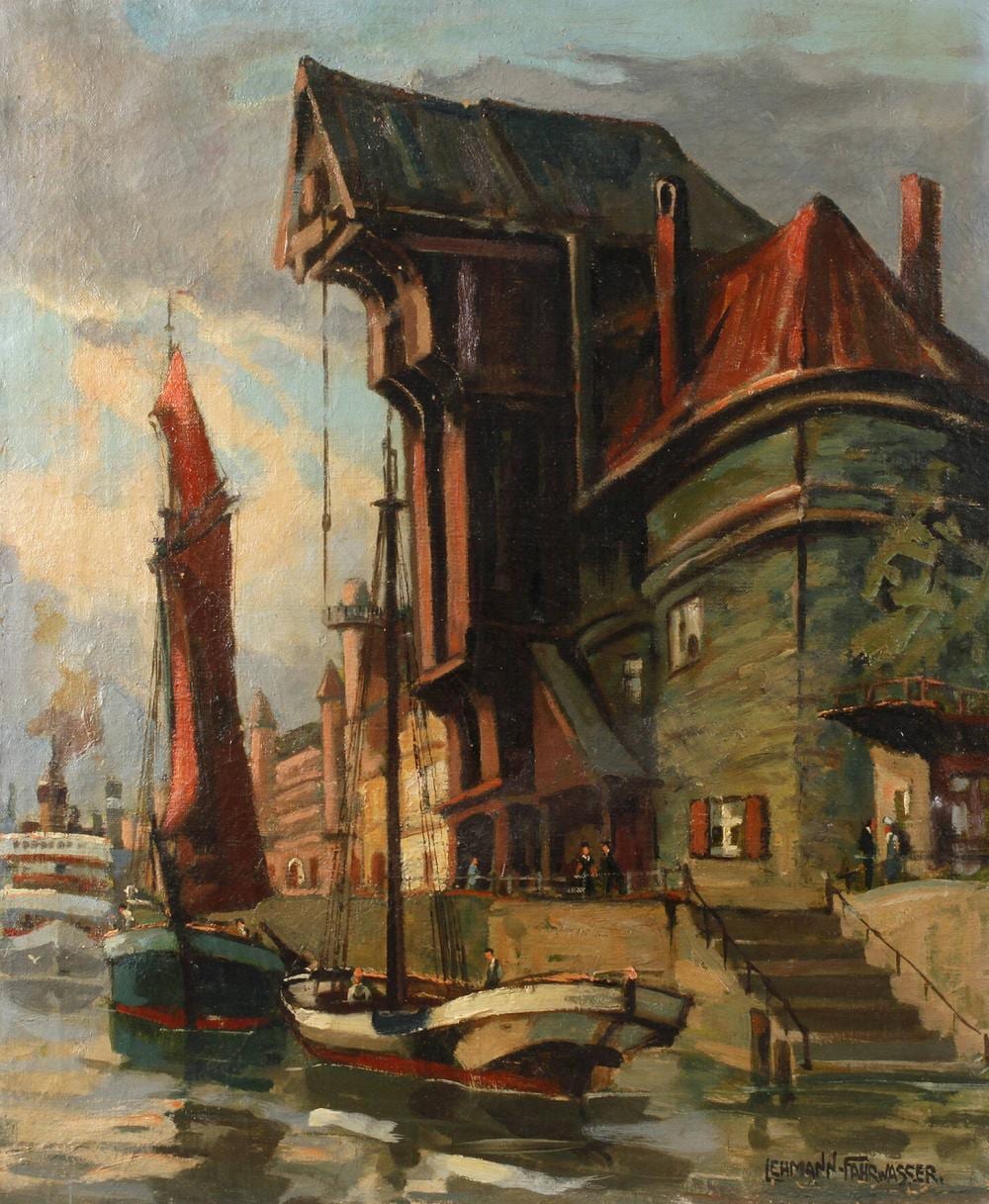 Georg Lehmann-Fahrwasser comparable auction result: georg lehmann fahrwasser ansicht danzig