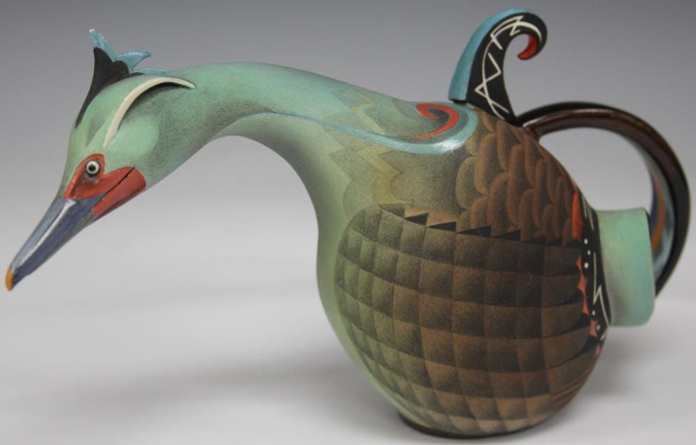 Annette Corcoran comparable auction result: annette corcoran b 1930 painted teapot