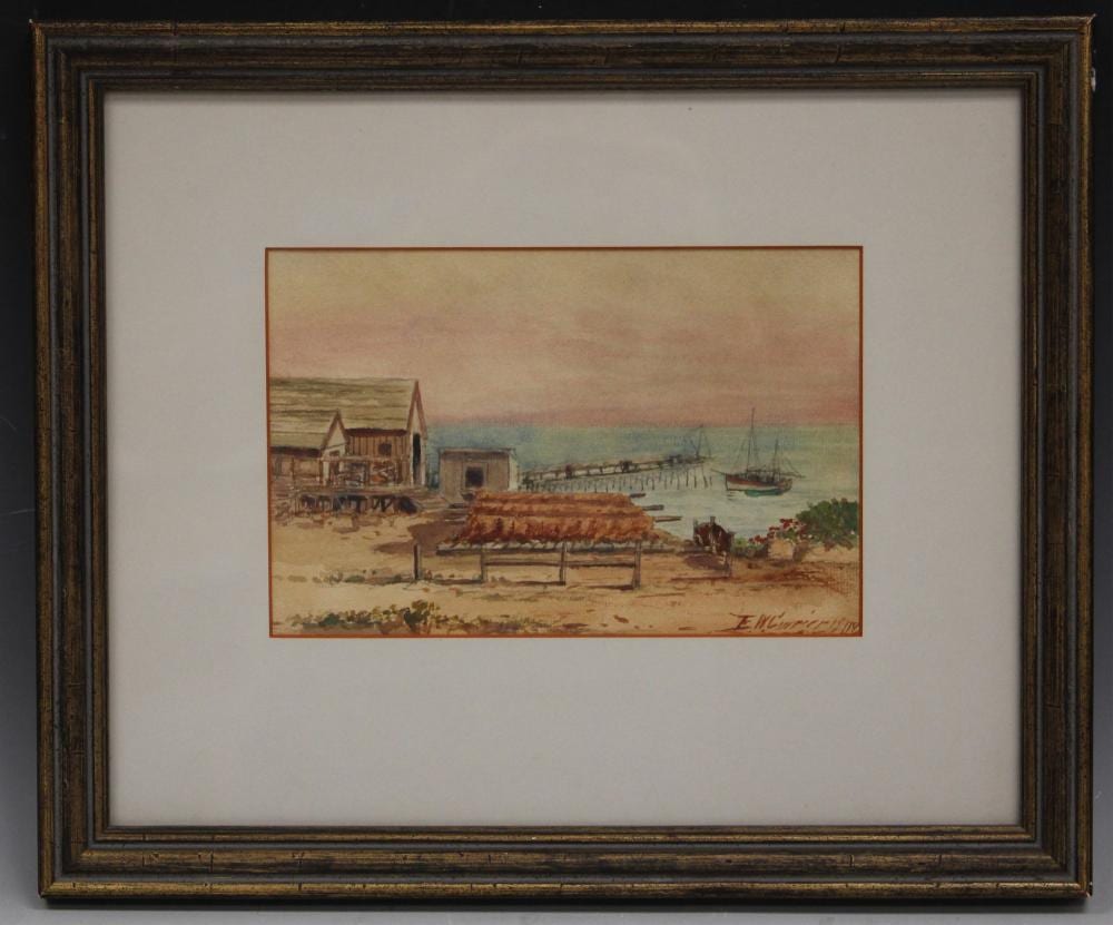 Edward Wilson Currier comparable auction result: edward wilson currier watercolor 1909