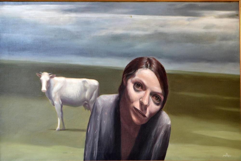 John Money comparable auction result: john money girl cow oil on canvas 73 x 112cm