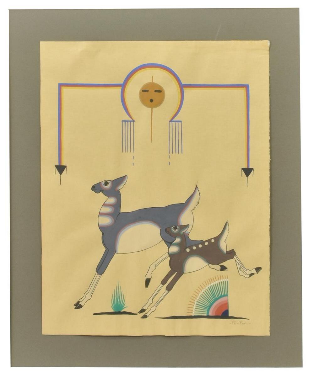 popovi da 1923 1971 leaping deer painting · Austin Auction Gallery · 2019-11-16 Popovi Da comparable auction result: popovi da 1923 1971 leaping deer painting