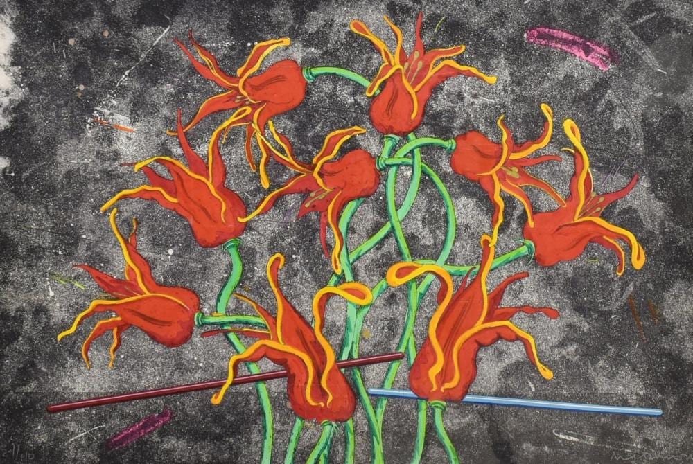 Mark McDowell comparable auction result: mark mcdowell b 1954 wildflowers lithograph