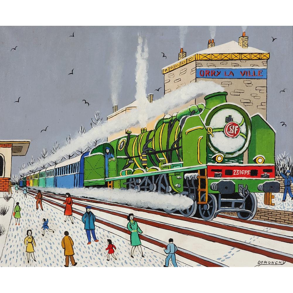 André Demonchy comparable auction result: andr demonchy 1914 2003 train en gare orry la ville oil on canvas signed lower right 19 7 8 x 24 in