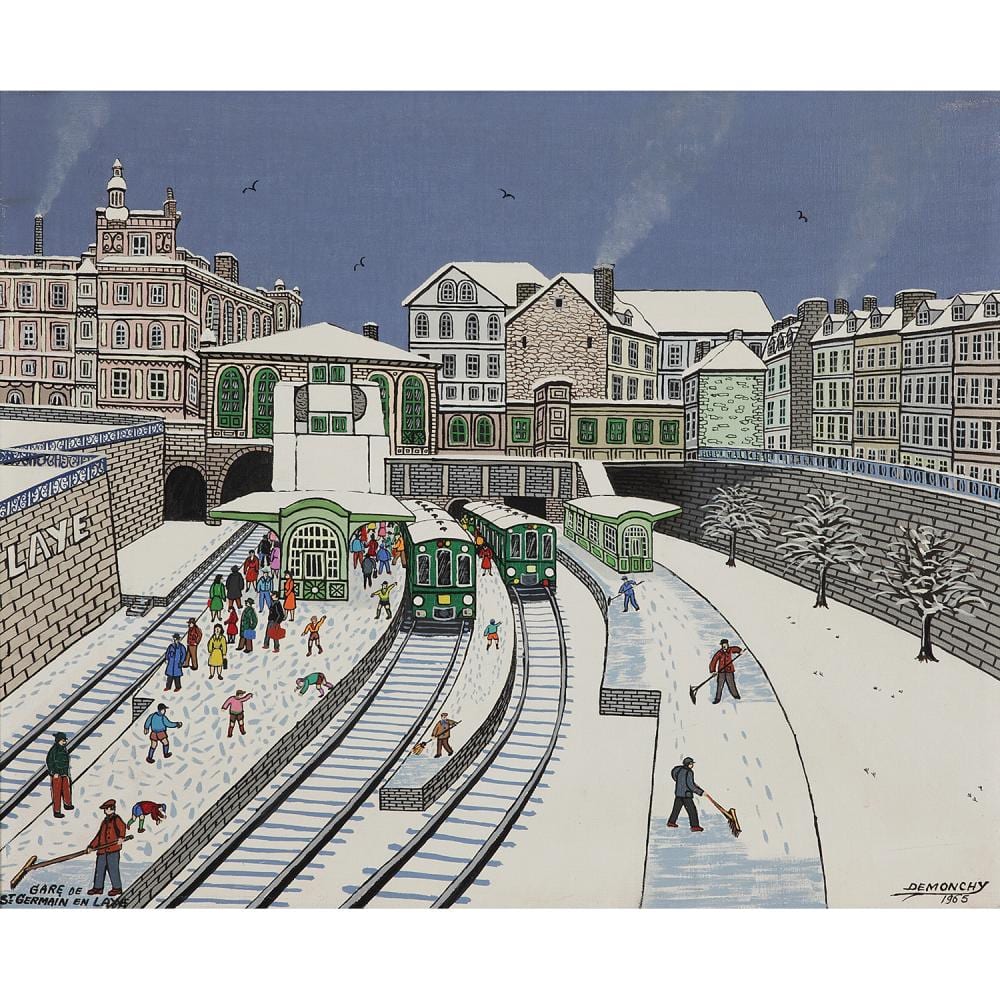 André Demonchy comparable auction result: andr demonchy 1914 2003 la gare de saint germain en laye vue du ch teau 1965 oil on canvas signed and dated lower right location