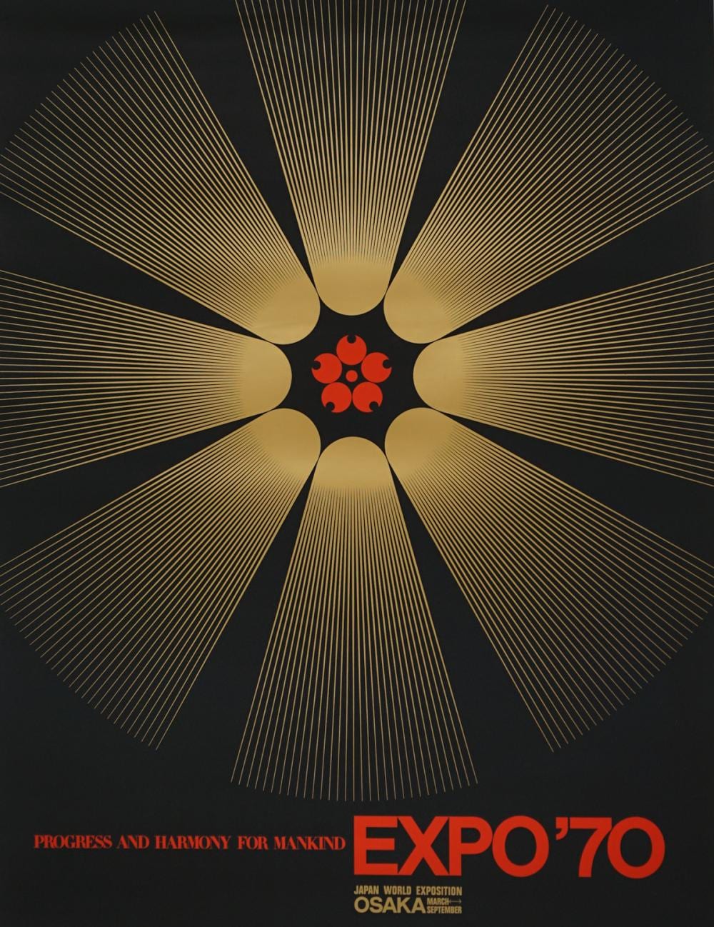 yusaku kamekura for 1970 expo 70 original poster · Grant Zahajko Auctions, LLC · 2019-11-14 Yusaku Kamekura comparable auction result: yusaku kamekura for 1970 expo 70 original poster