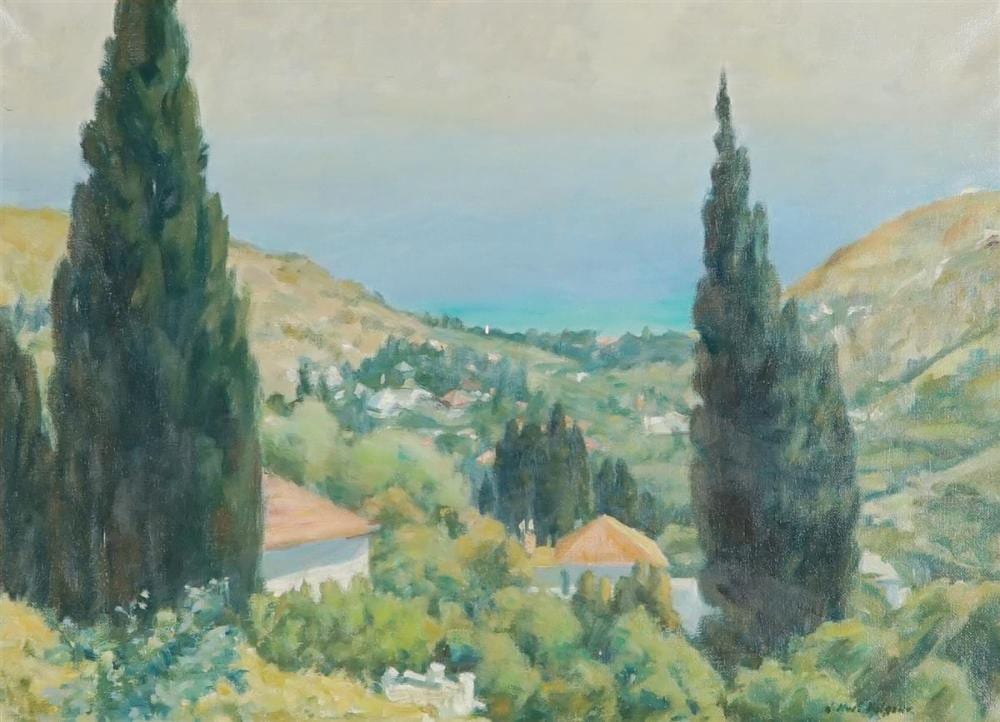 J. Noel Kilgour comparable auction result: jack noel kilgour 1900 1987 fertile valley andros island greece 34 5 x 54 5 cm