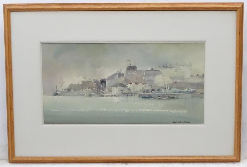 Sybil Mullen Glover comparable auction result: sybil mullen glover 1908 1995 marine school watercolour a fortress in england a naval fortified harbour signed lower right and labelled verso 10 1 4 x 20 1 4