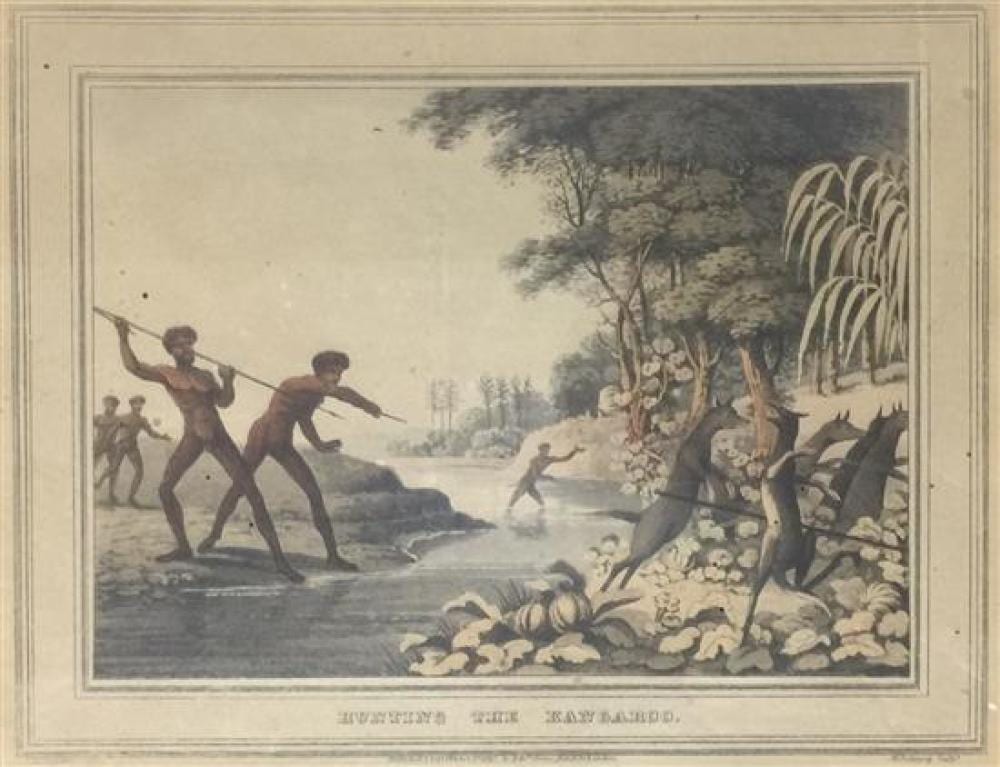 John Heaviside Clark comparable auction result: john heaviside clark 1770 1863 britain hunting the kangaroo 1813 plate 2 from field sports etc of the native inhabitants of new