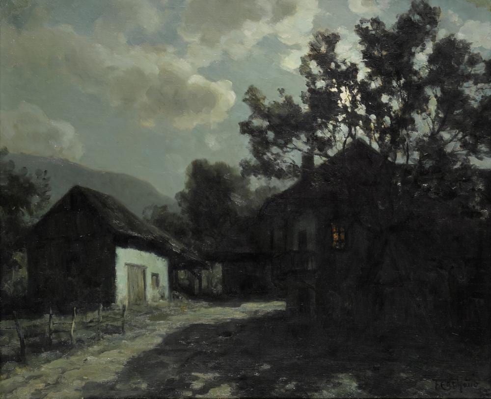 François Charles Cachoud comparable auction result: fran ois charles cachoud french 1866 1943 paysage clair par la lune 24 x 29in 61 x 73 7cm