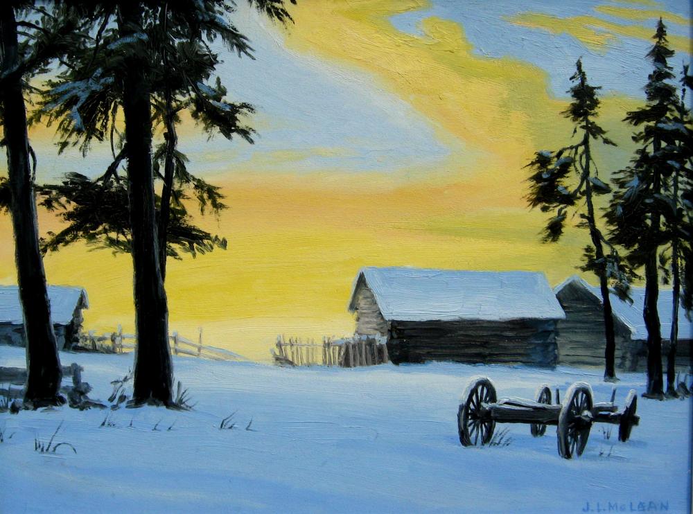 Jack Lee McLean comparable auction result: jack lee mclean winter sunrise at x bar j ranch north of kamloops