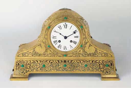 Theodoor Nieuwenhuis comparable auction result: a brass and chalcedony mantle clock