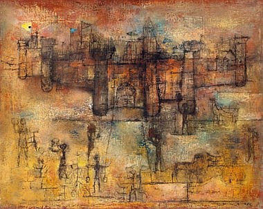 Zao Wou-Ki (ZHAO WUJI, 1920-2013) - Restauration du vieux château (Restoration of the old castle) comparable sale