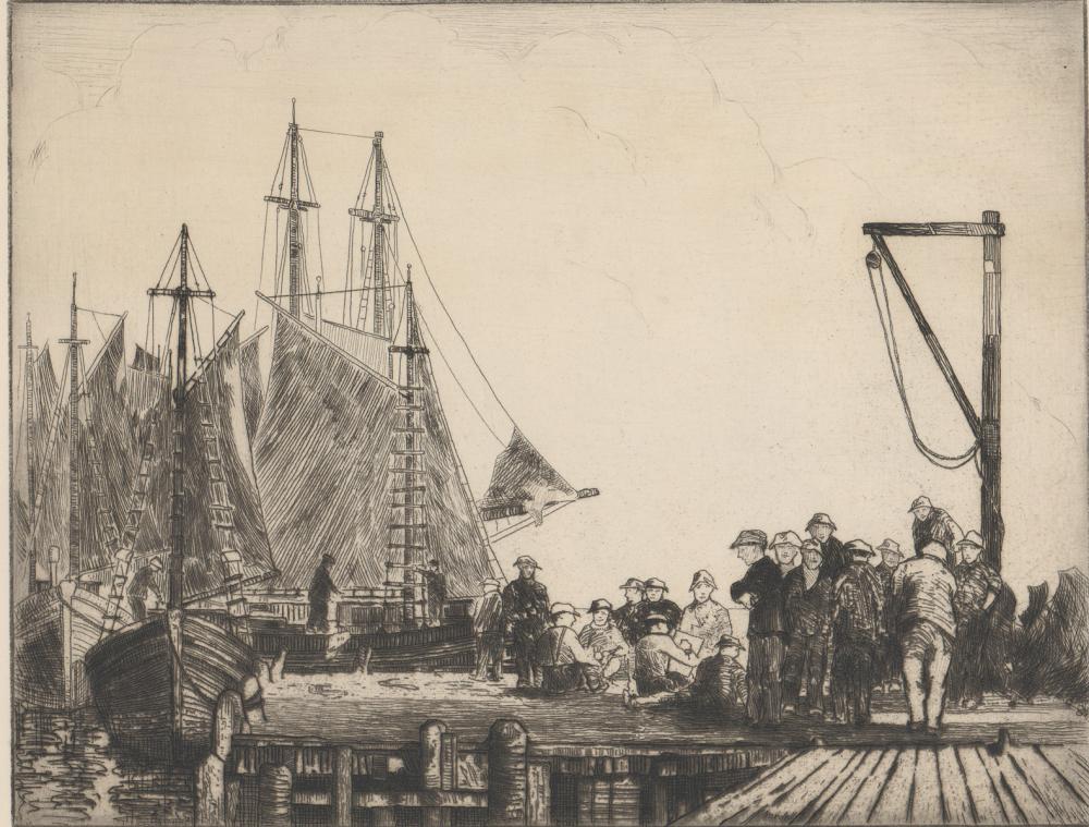 Carl Johan Nordell comparable auction result: carl j nordell etching fishermen