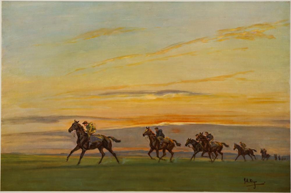 John Gregory King comparable auction result: john gregory king lithograph horses