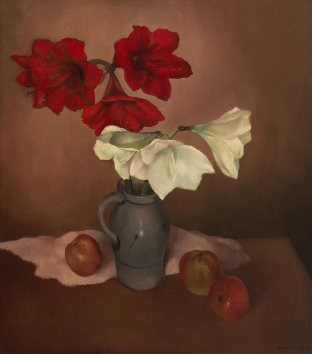 Karel Hendrik Wiggers comparable auction result: large still life with fruit and flowers