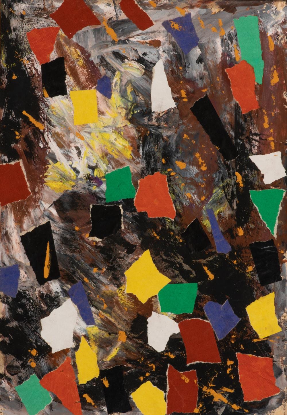 Andreas Theodorus van der Vossen comparable auction result: collage on newspaper with paper fragments