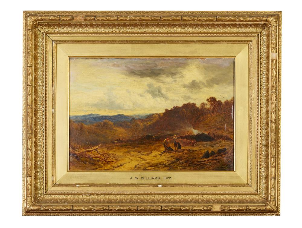 Alfred Walter Williams comparable auction result: alfred walter williams 1824 1905 burning off oil on canvas