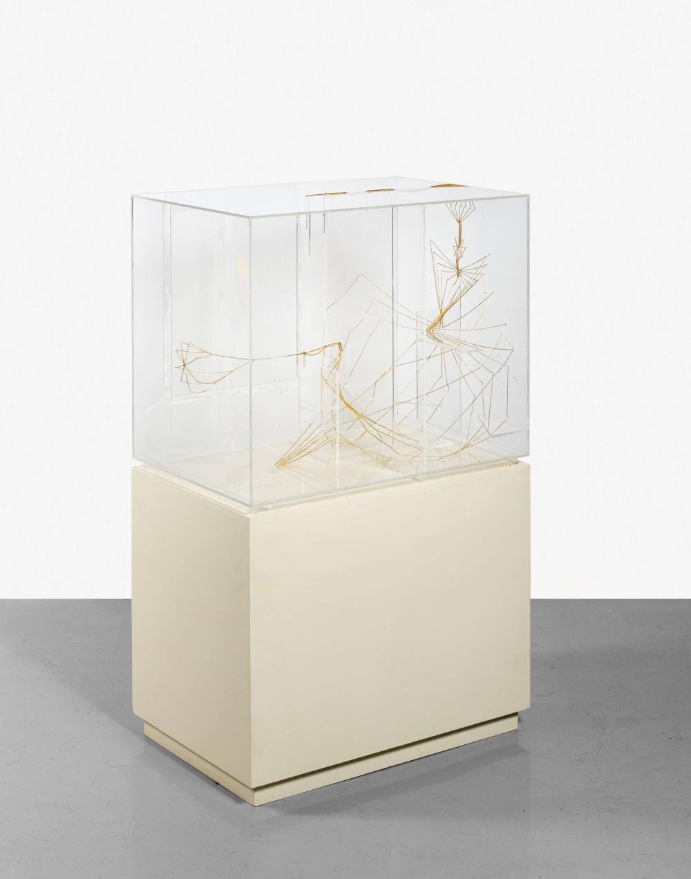 David Altmejd comparable auction result: david altmejd n en 1974 sans titre 2005 cha ne en or et plexiglas sur socle en bois peint