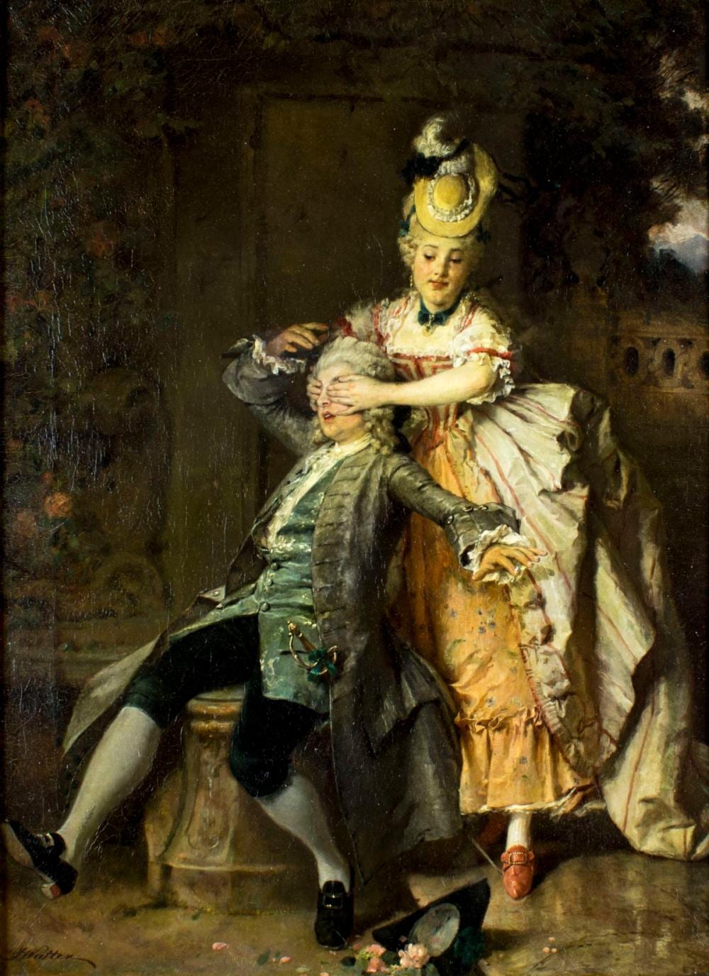 Joseph Watter comparable auction result: joseph watter german 1838 1913 oil painting antique