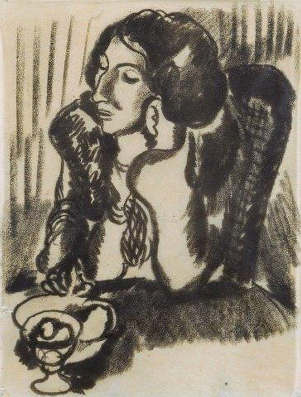 Wolf Kibel comparable auction result: wolf kibel polish south african 1903 1938 woman seated at a table cha