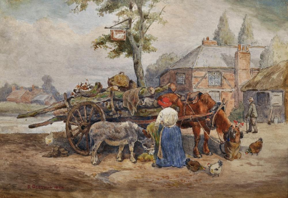 sidney paul goodwin 1867 1944 british a logging team by the swan inn watercolour signed 10 x 14 and the companion piece a pair 2 · John Nicholson's Fine Art Auctioneers & Valuers · 2019-11-27 Sydney Goodwin comparable auction result: sidney paul goodwin 1867 1944 british a logging team by the swan inn watercolour signed 10 x 14 and the companion piece a pair 2