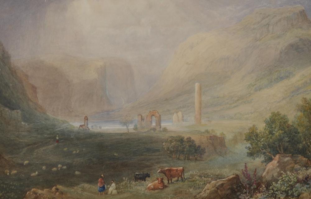 Henry Gastineau comparable auction result: henry gastineau 1791 1876 british a mountainous river landscape with figures and cattle in the foreground watercolour signed 16 25 x 25 25