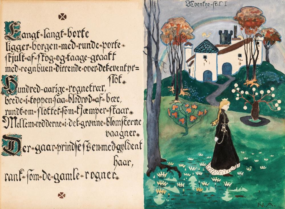 Nikolai Astrup comparable auction result: nikolai astrup 1880 1928 fairytale style i 1903
