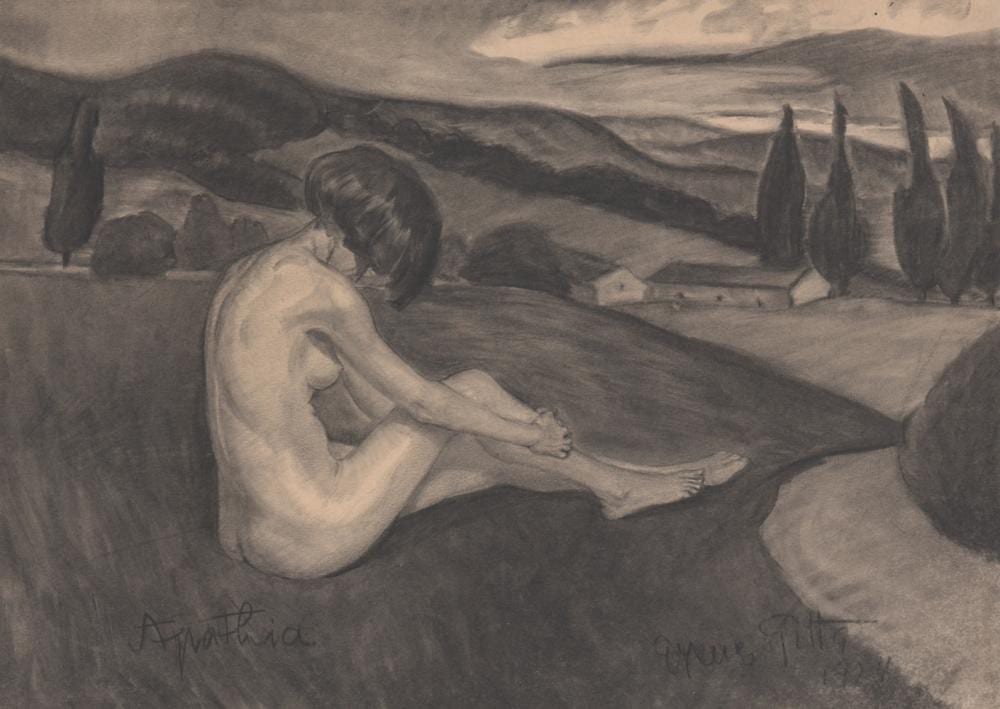 Gitta Gyenes comparable auction result: gitta gyenes original charcoal drawing
