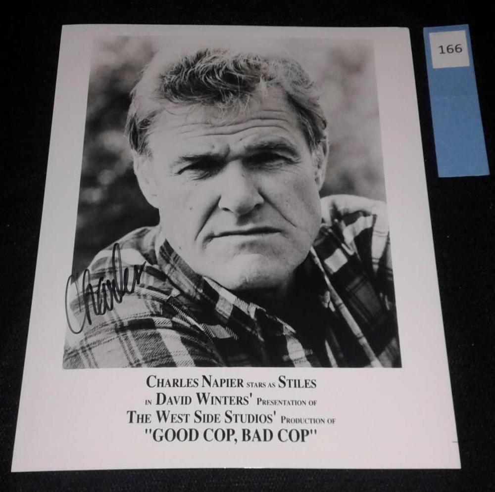 Charles Napier comparable auction result: charles napier signed black white publicity photo