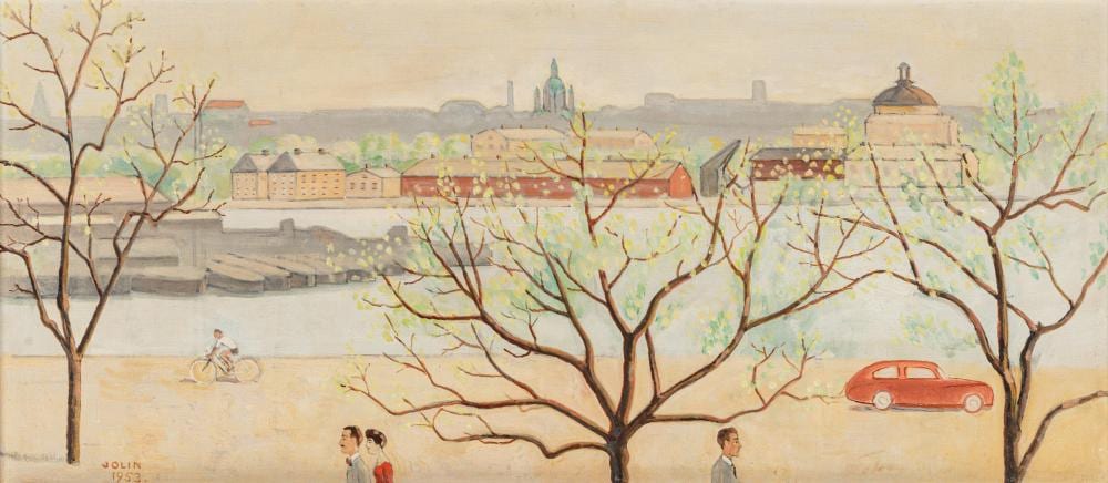 Einar Jolin comparable auction result: einar jolin swedish 1890 1976 view of stockholm 1953
