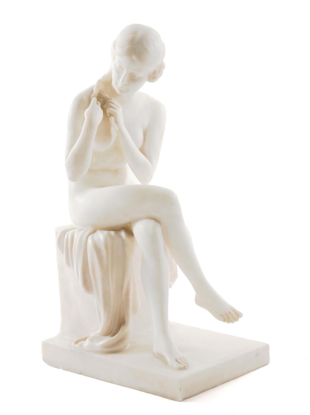 Sándor Jaray comparable auction result: s ndor j ray braiding girl marble sculpture