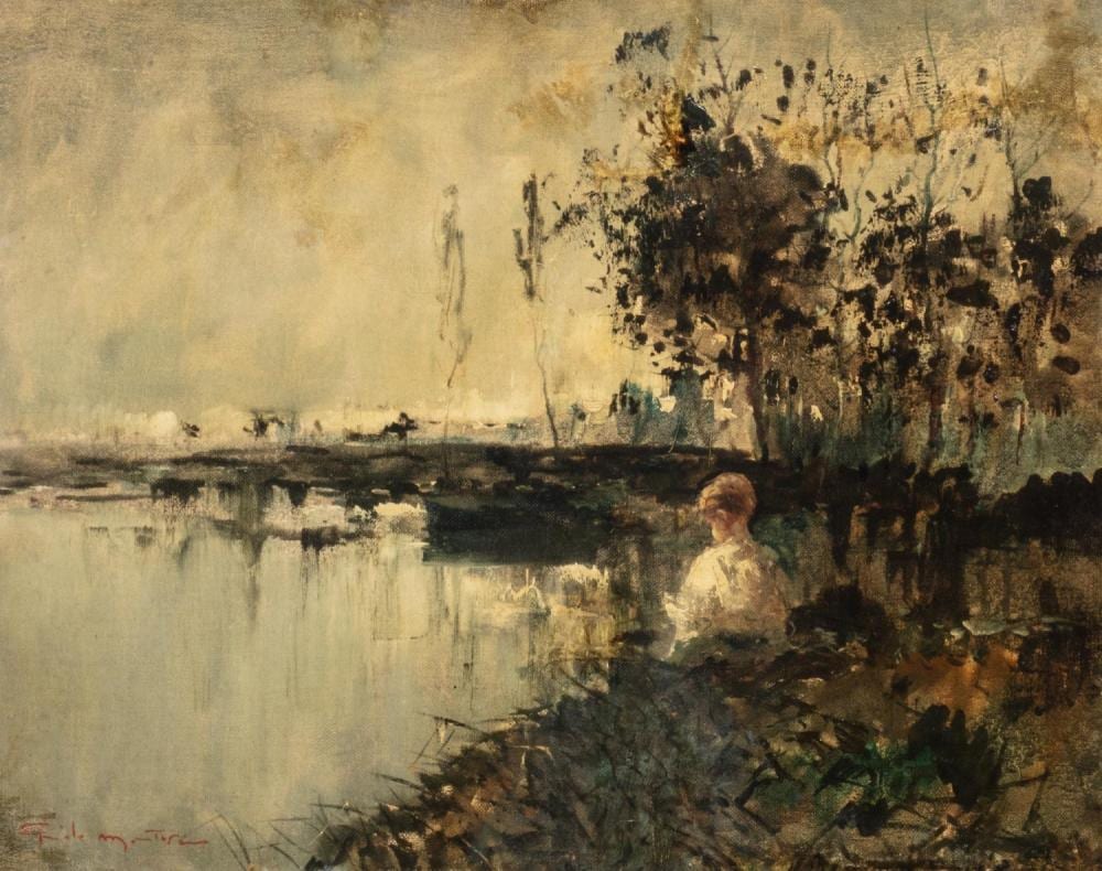Guido Antonio Mantovani comparable auction result: guido antonio mantovani milano 1916 in riva al lago