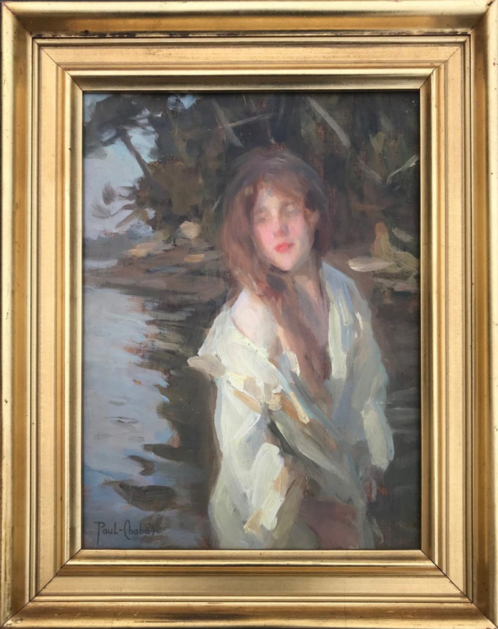 Paul Chabas comparable auction result: paul chabas signed portrait of young woman