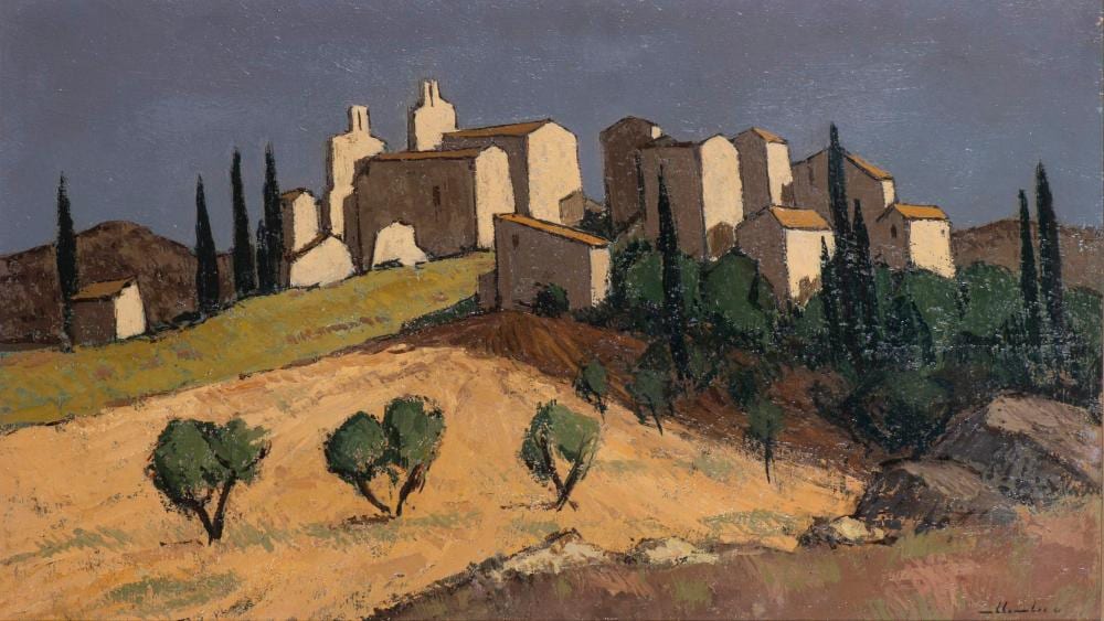 Marius Chambaz comparable auction result: marius chambaz 1905 1988 village sur la colline