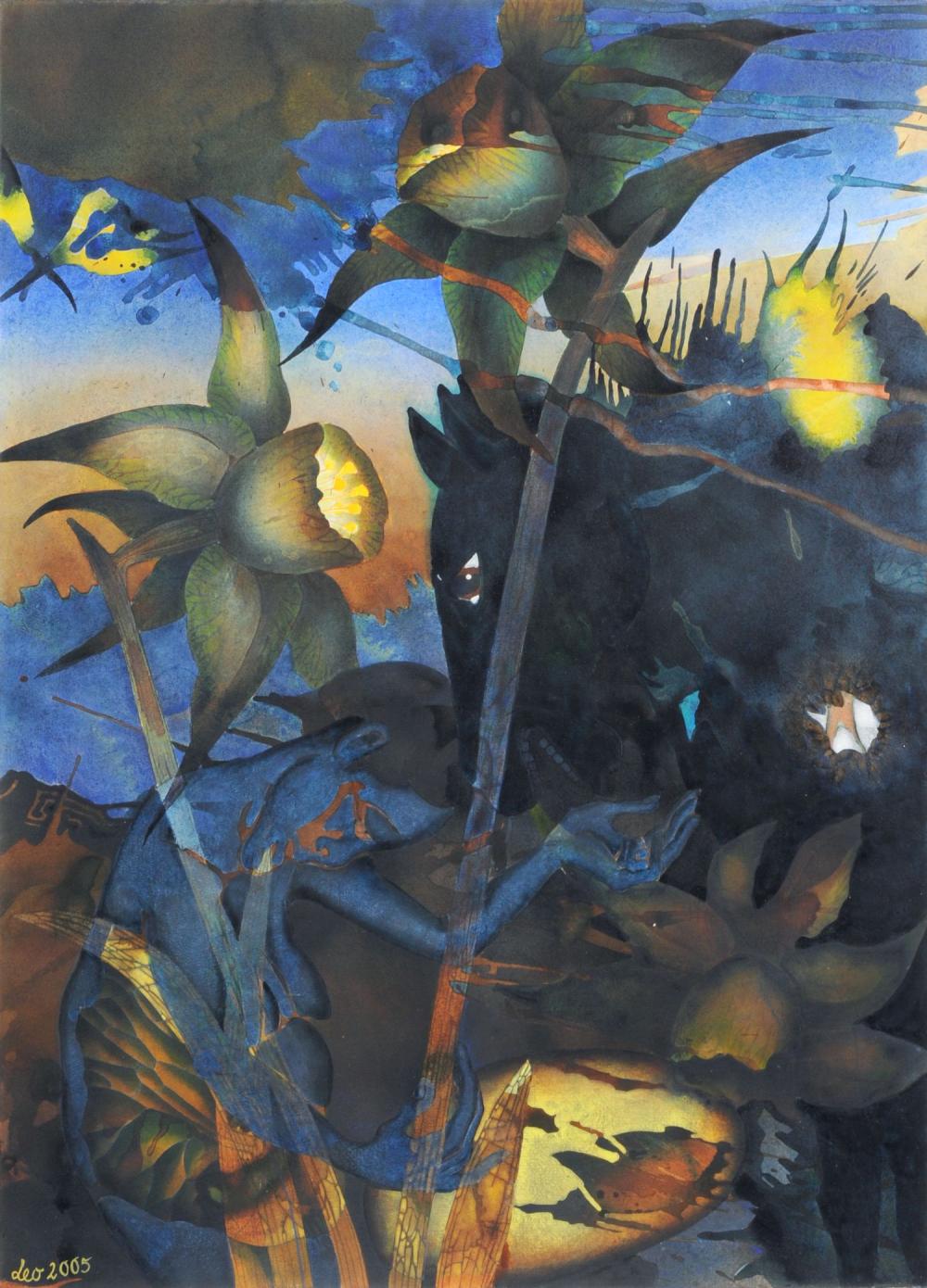 Leonore Adler comparable auction result: leonore adler maedchen und rappe im naechtlichen garten 2005