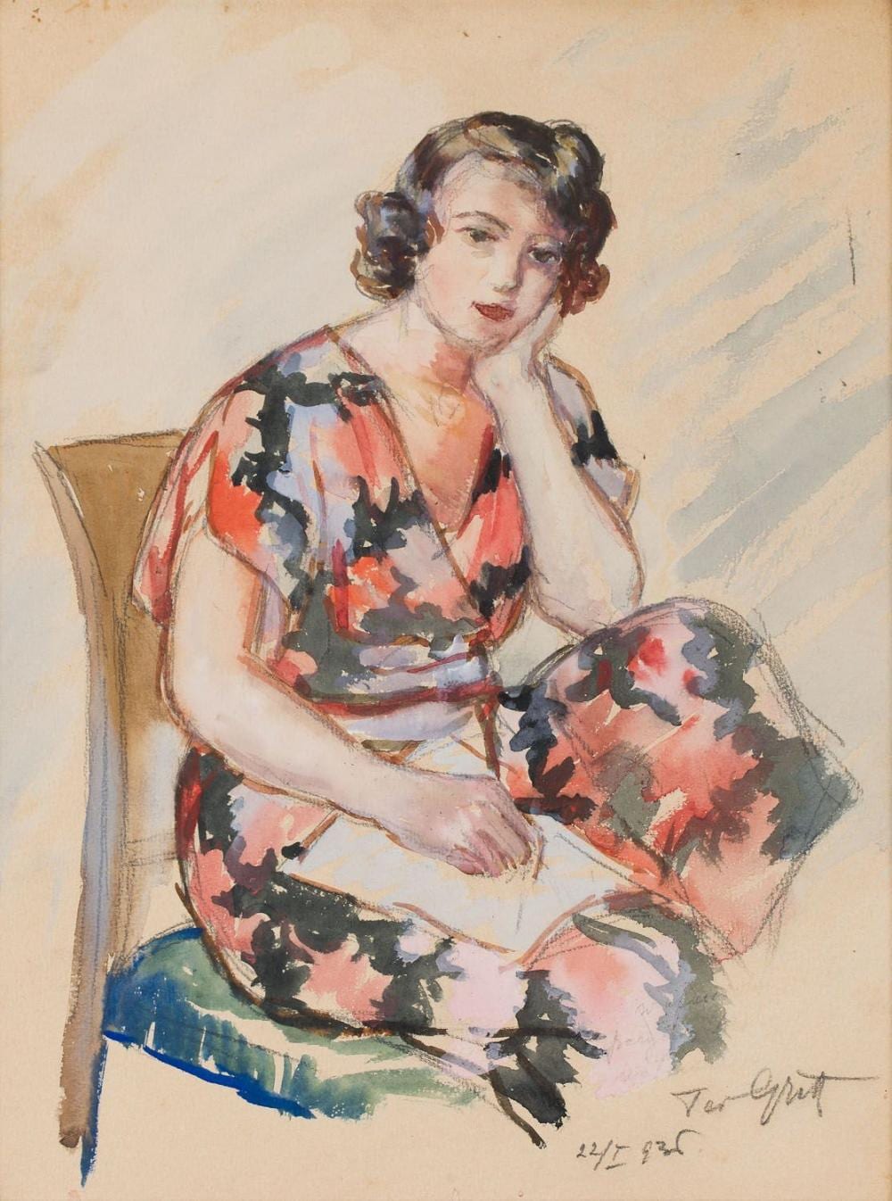 Teodor Grott comparable auction result: teodor grott 1884 1972 pensive 1936