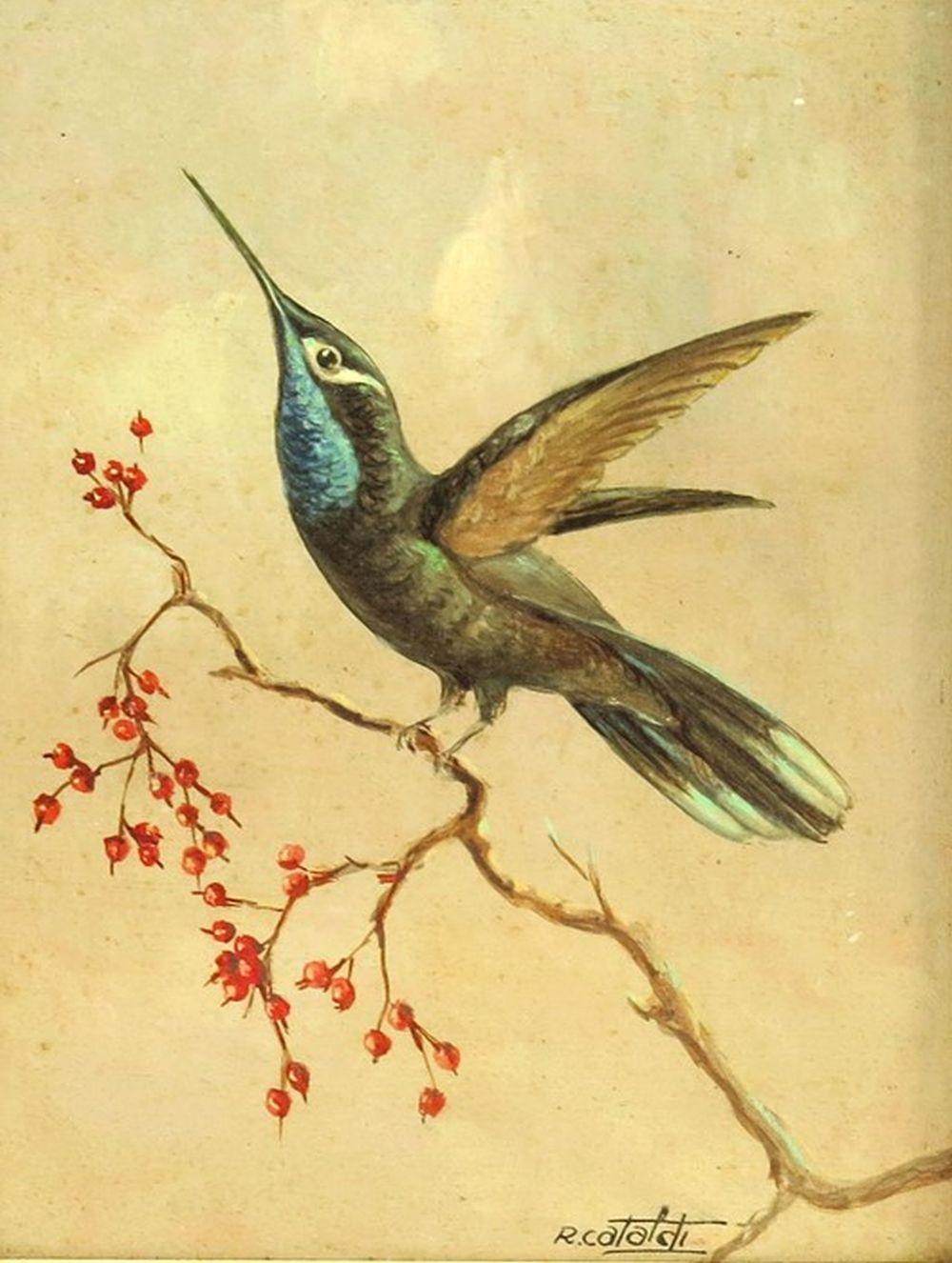 Renato Cataldi comparable auction result: renato cataldi 1909 1981 hummingbird oil on pa