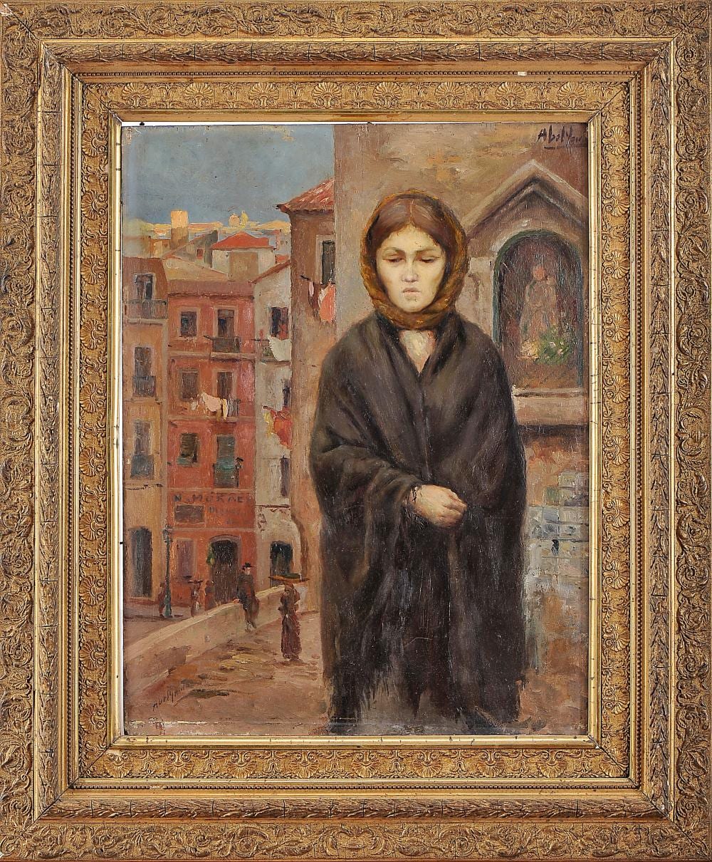 Joao Abel Manta comparable auction result: city view with female figure
